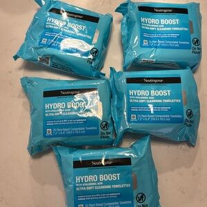 5 Neutrogena Hydro Boost Cleansing Towelettes face wipes 25 Count x 5 = 125